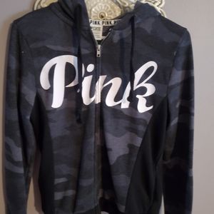 Pink thin zip up light hoodie Victoria secret pink